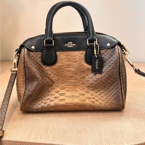 Coach Leather Brown and Black Small Women's Bag